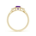 thumbnail image 2 of ANGARA Natural 0.9 Ct. Amethyst with Diamond Classic Ring in 14K Yellow Gold for Women (Ring Size: 7.5), 2 of 9
