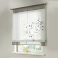thumbnail image 1 of Embroidered Roman Shade Window Curtain Rod Pocket Polyester Light Filtering Modern Valance for Living Room Bedroom 60x120cm, 1 of 7
