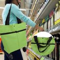 thumbnail image 1 of Portable Telescopic Folding Moving Shopping Cart Trolley Food Basket (Green), 1 of 1