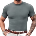 thumbnail image 2 of Men Short Sleeved Slim Funnel Neck Knit Pullover Tops, 2 of 5