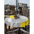 thumbnail image 2 of Outdoor Tablecloths with Umbrella Hole & Zipper, Yellow Grey Round Tablecloths 60 Inch, Abstract Geometric Oil Painting Vintage Gradient Waterproof Table Cloth, Patio/Pool/Picnic Table Covers, 2 of 8