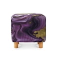 thumbnail image 2 of SCRAWLGOD Marble Print Golden Violet Ottoman Cover, Stretch Machine Washable Slipcover for Square Ottomans Anti-Slip Footstool Cover with Elastic Bottom, 2 of 7