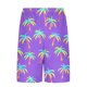 thumbnail image 3 of Ceisia Men's 2-in-1 Swim Trunks Purple with Rainbow Palm Tree Print Quick-Dry Beach Shorts with Compression Liner Gifts, 3 of 6