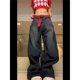 thumbnail image 3 of Pantalones vaqueros de contraste de color retro lavados de talla grande Y2K para mujer 2023 nueva tendencia pantalones anchos de pierna recta y suelta de calle que combinan con todo, 3 of 5