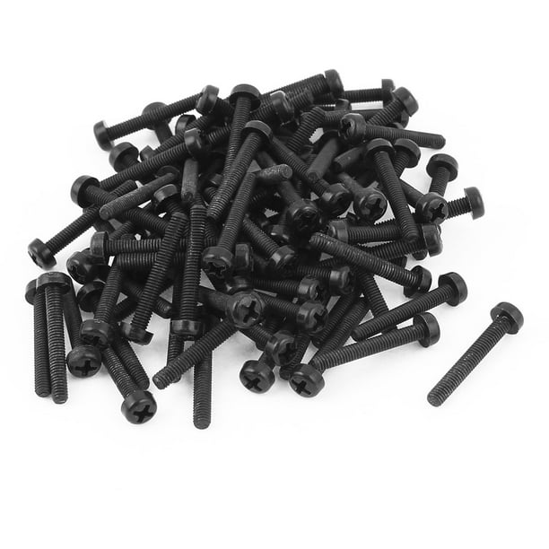 M3 x 20mm Plastic Cross Pan Head Machine Screws Black 100 PCS Walmart