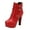 Red, variant on Women's Platform Ankle Boots Goth Chunky Block High Heel Round Toe Buckle Zip up Ankle Booties