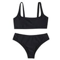 thumbnail image 2 of BONIXOOM Women Striped Push Up High Cut Hight Waist Bikini Set Two Piece Swimsuit, 2 of 5
