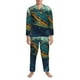 thumbnail image 3 of Balery Surfing Turtle Pijama para Hombre de Dos Piezas con Manga Larga, Conjunto de Dormir y Descanso Suave con Bolsillos-Large, 3 of 7