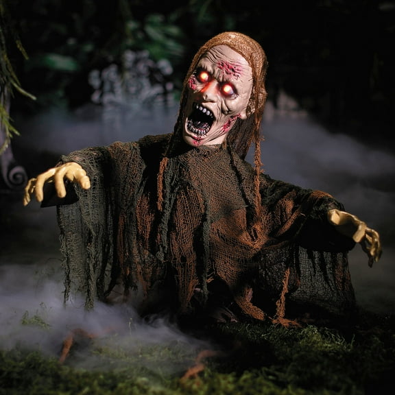2 Ft. 3 1/2" Animated Groud Breaker Zombie Halloween Decoration