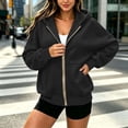 thumbnail image 2 of Bovxnpu Womens Zip Up Hoodies Oversized Sweatshirts Zip Up Hooded Sweatshirt Long Sleeve Loose Jacket Fall Outfits, 2 of 8