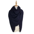 thumbnail image 2 of Coofit Winter Scarf Square Tassel Artificial Wool Solid Color Shawl Scarf Blanket Scarf, 2 of 4