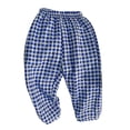 thumbnail image 5 of Miaeowve Toddler Baby Girls Elastic Waist Pants Soft Cotton Linen Harem Bloomers Summer Fall Long Blue Plaids 100, 5 of 7