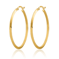 thumbnail image 5 of 10K Solid Yellow Gold Round Large Hoop Earrings, 5 of 10