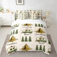 thumbnail image 2 of Erosebridal Rustic Camp Bedding Sets Twin Size, Happy Camping Comforter Sets with Sheets, RV Truck Decor, Reversible 7pcs, 2 of 5