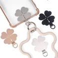 thumbnail image 3 of 4/1PCS Metal Phone Lanyard Patch Pad Stainless Steel Cellphone Ultra-thin Tether Tab Multifunctional Four Leaf Clover Cards Clear 4PCS, 3 of 6