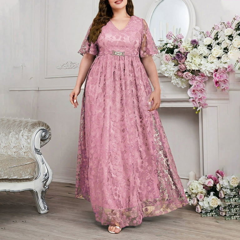 knee length dresses for ladies Mesmerise Maxi Dress – Elegant Lace Gown – Amaroso Boutique main image 0