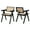 Black, variant on Kithkasa Rattan Dining Chairs Set of 2, Modern Mid Century Dining Chairs with Arms for Bedroom, Living Room, Reading Room, Dark Brown