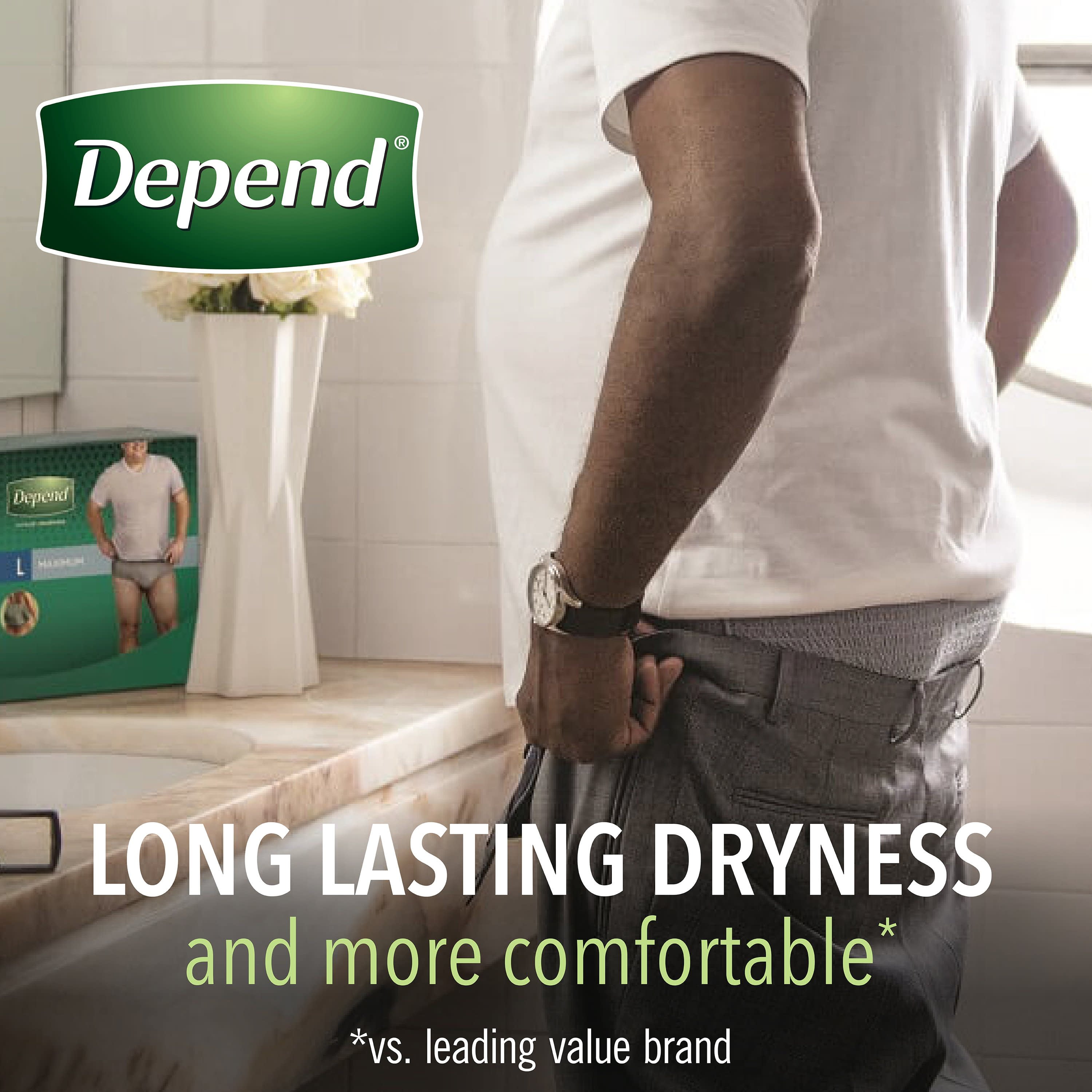 Depend Fresh Protection Adult Incontinence Disposable Underwear For Men -  Maximum Absorbency - Xl - Gray - 68ct : Target