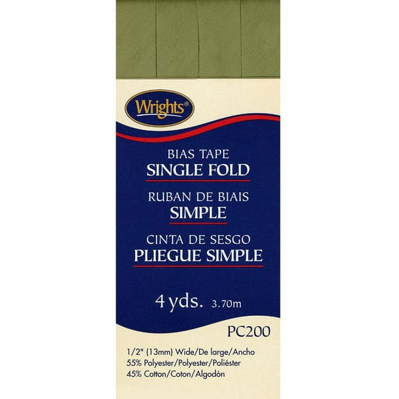 Bias Tape, Single Fold, Wrights #W200-