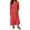 Red, variant on qafoshin Fall Dresses for Women V Neck Button Down Loose Dress Solid Color Casual Long Dress