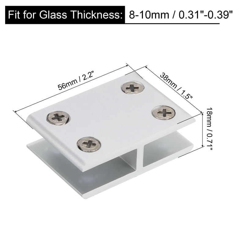 Glass Clamps 12Pcs Aluminum Alloy Glass Shelf Bracket Adjustable Glass Clamp Holders For 8-10mm, Wall Mounted Glass Shelf Support For Glass And Wooden