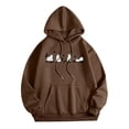 thumbnail image 1 of WEAIXIMIUNG Chandails en Molleton d'Automne pour Femmes Plus Sweat à Capuche Décontracté à Col Rond avec Poche Imprimée, 1 of 3