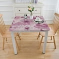 thumbnail image 3 of BANET Square Tablecloth Pink Flower Print Water Resistant Spill Proof Washable Polyester Table Cloth Decorative Fabric Table Cover for Dining Table White, 3 of 7