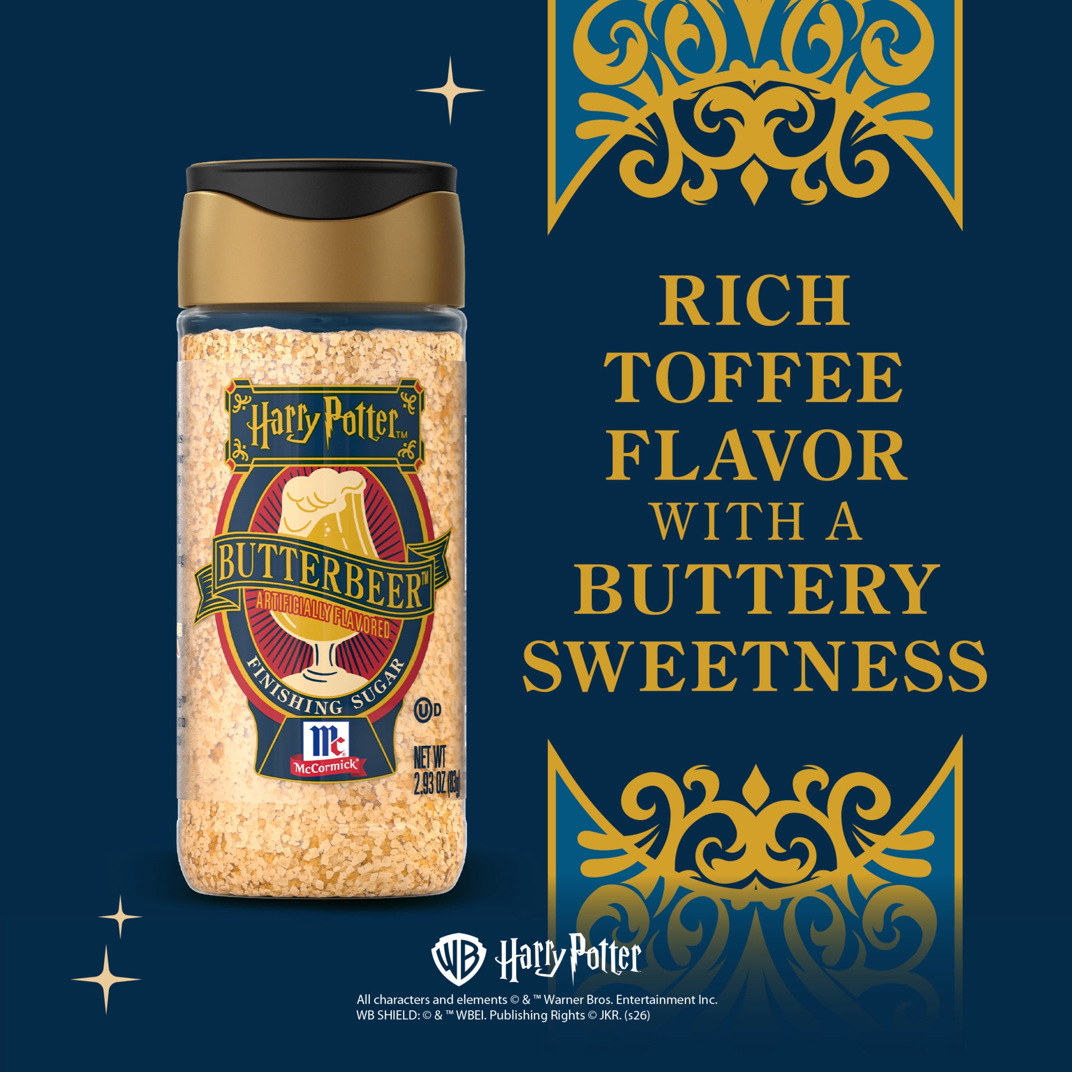 McCormick Kosher Harry Potter Butterbeer Finishing Sugar, 2.93 oz Bottle
