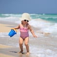 thumbnail image 5 of Baby Summer Bucket Hat Sun Protection Infant Wide Brim Fisherman Hat with Chin Strap, 5 of 6