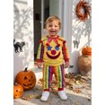 thumbnail image 4 of RUINIXCW Kids Toddler Baby Boy Girl Halloween Outfit Clown Costume Infant Baby Boy Girl Fall Winter Clothes Collar Grimace Sweatshirt and Pants Set, 4 of 10