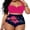 Rose red, variant on TSEXIEFOOFU Women's Halter Bikinis High Waist Bikini Bottom Two Piece Bathing Suit