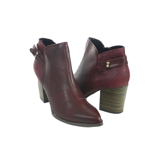 Qupid Womens 2 Buckle Mixed Media Riding Boot Brown 7