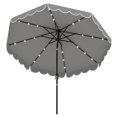 thumbnail image 2 of Costway 9.3 FT Solar Patio Umbrella Outdoor Market Sunshade with 24 LED Lights, Ruffles Gray, 2 of 10