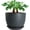 Black With Green Speckles, variant on AISUO 12 Inch Large Modern Plastic Plant Pot, Planter with Drainage Holes & Matching Saucer, Indoor Outdoor Flower & Garden Plant Container, Black Speckles