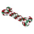 thumbnail image 1 of Hueso de masticación en forma de perro Unique Bargains, cuerda de algodón trenzada para limpiar dientes, rojo, blanco y verde, 1 of 7
