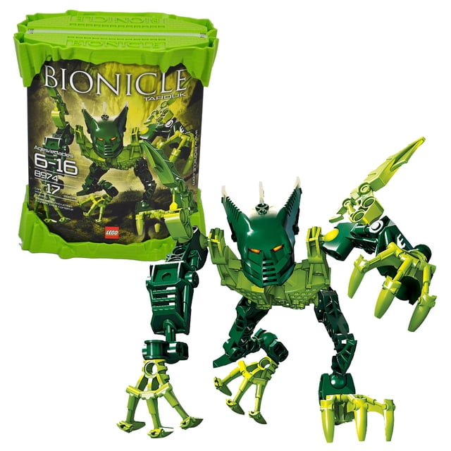 Lego Year 2009 Bionicle Series 4 Inch Tall Figure Set # 8974 - Jungle Tribe TARDUK with Fully Articulated Limbs, Claws and Spikes (Total Piece: 17) LEGO -