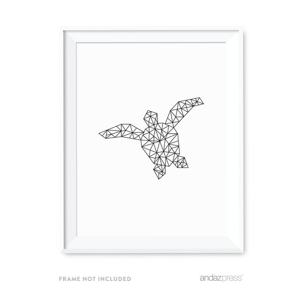 Turtle Geometric Animal Origami Wall Art Black White Minimalist Print - Turtle Geometric Animal Origami Wall Art Black White Minimalist Print -
