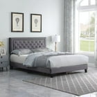 Allewie Full Size Velvet Upholstered Bed Frame with Vertical Channel ...