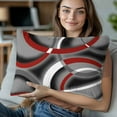 thumbnail image 3 of Throw Pillow Covers 12x20 Inch Inch Set of 2 Red Grey Geometric Circle Decorative Pillow Covers Modern Abstract Lines Cushion Cover Pillowcase for Sofa Couch Bed Home Decor, 3 of 9