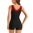 thumbnail image 4 of Guluxicc Women's Zipper Front Athletic Swimsuit Boyleg One Piece Slimming Bathing Suit Full Coverage Swimwear, 4 of 7