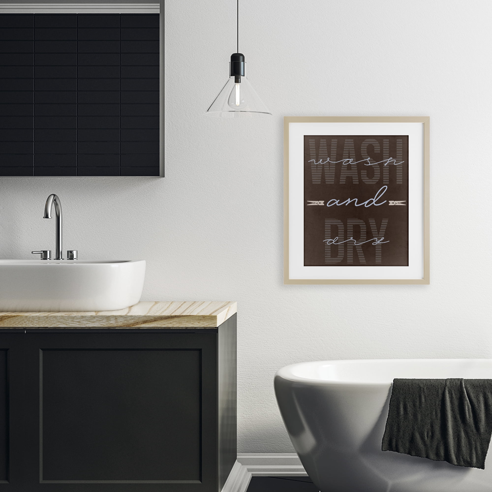 Wash And Dry Brown Birch Framed Print Under Glass, design by Marcus Prime