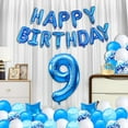 thumbnail image 3 of Happy Birthday Banner Bunting Blue Party Balloons Confetti Latex Balloon Party Birthday Banner Decorations-Style:9Th;, 3 of 5