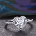thumbnail image 3 of Trayknick Wedding Ring Heart Shape Shiny Rhinestone Creative Lady Circlet for Gift, 3 of 12