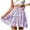 Purple, variant on yillto Womens Mini Skirts Elastic High Waist Drawstring Pleated Flowy Ruffle Tiered Boho Beach Skirt