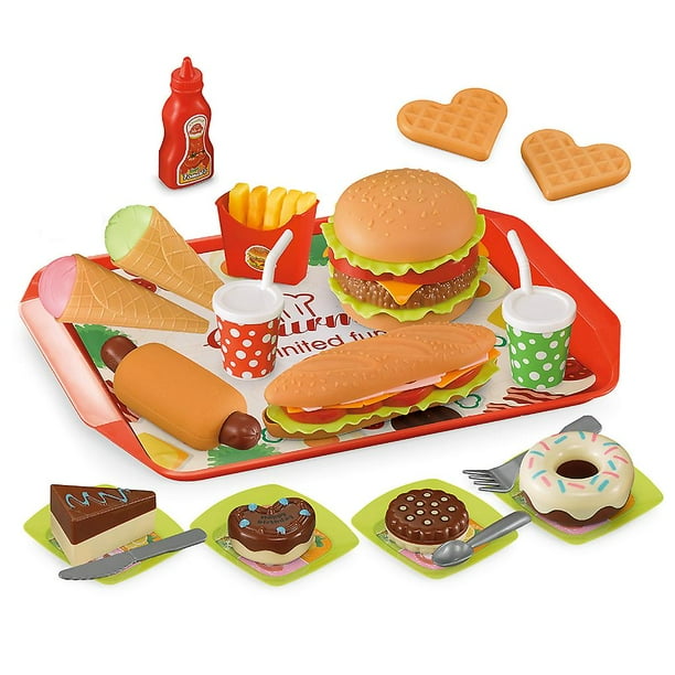 Juguetes educativos de comida rapida hamburguesa perrito caliente patatas fritas juego de cocina juguetes YONGSHENG 1327533295048 Walmart en linea