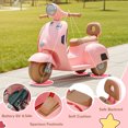 thumbnail image 4 of Pirecart 6V Kids Electric Motorcycle, Battery Powered Wheels Ride on Toy, Toddler Mini Motorcycle with Music, Realistic Horn, Light, Foot Pedal for Age 3+, Pink, 4 of 9