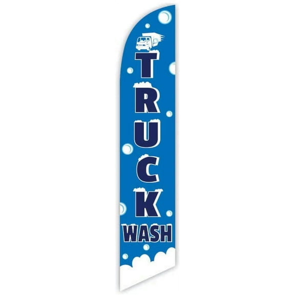 Cobb Promo Truck Wash Blue Advertising Feather Flag 12ft - Replacement Flag Only Without Poleset