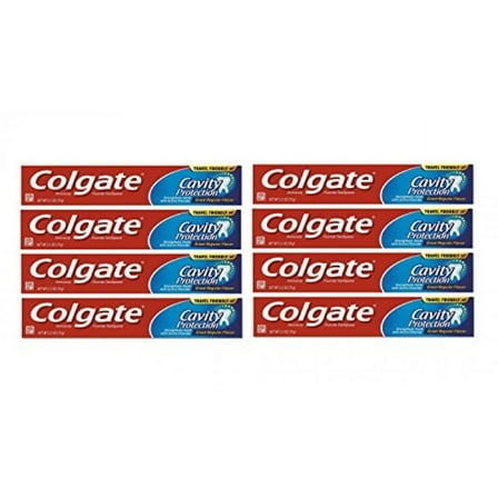 Colgate Cavity Protection Fluoride Toothpaste, Great Regular Flavor, Travel Size (2.5 Ounce 8 Pack)