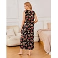 thumbnail image 5 of Ekouaer Nightgowns for Women Sleeveless Sleepshirt Long Print House Dress Tank Nightshirt Maxi Casual Dress with Pockets, 5 of 6