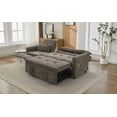 thumbnail image 2 of Modern Minimalist Chenille Three-seater Sofa 82" with Reversible Recliner and Sofa Bed, 2 of 26